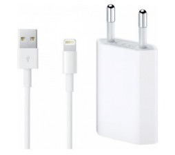 Slika 2 izdelka: Apple HIŠNI POLNILEC adapter A1400 + podatkovni kabel MD818 Lightning iPhone X, 8, 8 plus, 7, 7 plus, 6, 6 plus, 5s, 5C ORIGINAL