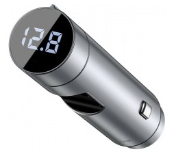 Slika izdelka: Avto polnilec in FM oddajnik BASEUS Energy, 2x USB Type-A, Bluetooth (srebrn)