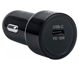 Slika 2 izdelka: Avtopolnilec USB C 18W MANHATTAN, črne barve, 1xUSB C (PD 3.0) (5V/3A)