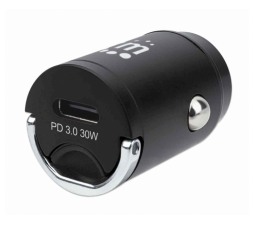 Slika izdelka: Avtopolnilec USB C 30 W mini MANHATTAN, 1xUSB C (PD 3.0), črne barve