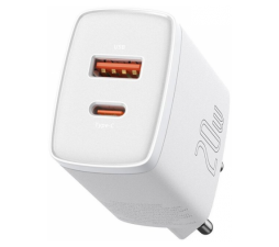 Slika izdelka: Baseus adapter CCXY-B02 hišni polnilec 220V Super-SI Quick Charge 20W vhod USB A in Type C - Original (EU Blister) bel
