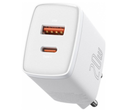 Slika 2 izdelka: Baseus adapter CCXY-B02 hišni polnilec 220V Super-SI Quick Charge 20W vhod USB A in Type C - Original (EU Blister) bel