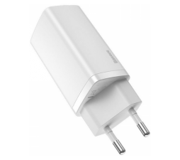Slika izdelka: Baseus adapter hišni polnilec 220V Gun2Lite Quick Charge 65W vhod 1x USB A in 1x Type C - Original (EU Blister) bel