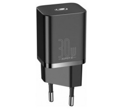 Slika 2 izdelka: Baseus adapter hišni polnilec 220V Super-SI Quick Charge 30W vhod Type C - Original (EU Blister) črn