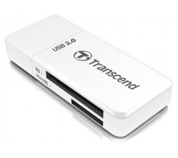 Slika izdelka: Čitalec kartic Transcend RDF5 bel, USB A 3.1 --> SD, microSD