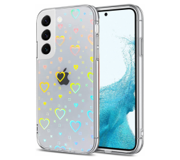 Slika izdelka: Clear Case silikonski ovitek Hologram za Samsung Galaxy S21 FE G990 - prozoren s srčki