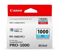 Slika izdelka: ČRNILO CANON PFI-1000 PHOTO CYAN ZA IMAGEPROGRAF PRO-1000, 80 ml