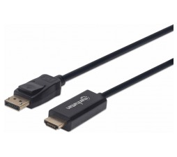 Slika izdelka: DisplayPort do HDMI kabel 1080p MANHATTAN, DP moški do HDMI moški, 3 m, črna