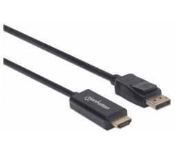 Slika 2 izdelka: DisplayPort do HDMI kabel 1080p MANHATTAN, DP moški do HDMI moški, 3 m, črna
