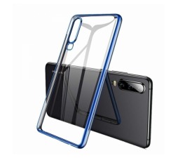 Slika izdelka: Elegance tanek silikonski ovitek za LG K40s - prozoren z modrim robom