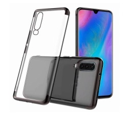 Slika izdelka: Elegance tanek silikonski ovitek za Xiaomi Redmi Note 9s / 9 Pro - prozoren s črnim robom