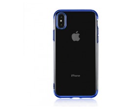 Slika izdelka: Elegance tanek silikonski ovitek za iPhone 11 - prozoren z modrim robom