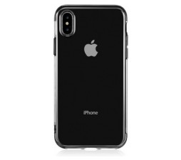 Slika 2 izdelka: Elegance tanek silikonski ovitek za Samsung Galaxy A40 A405 - prozoren s črnim robom