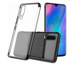 Slika 2 izdelka: Elegance tanek silikonski ovitek za LG K40s - prozoren s črnim robom