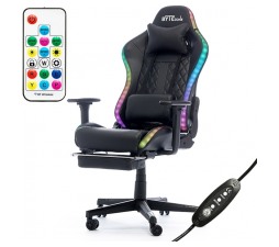 Slika izdelka: Gaming stol Bytezone COBRA, RGB osvetljen / masažna blazina / Bluetooth zvočniki (črn)