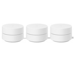 Slika 2 izdelka: Google Nest WiFi 2021, usmerjavalnik + 2x dostopna točka (bel)