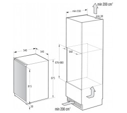Slika 2 izdelka: Gorenje Vgradni integriran hladilnik - RBI409FP1