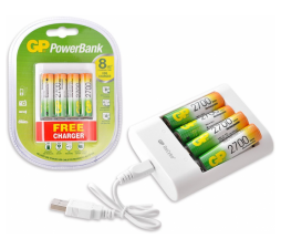 Slika izdelka: GP polnilne baterije 4 x AA 2700 mAh + polnilec za baterije AAA, AA 