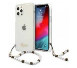 Slika 2 izdelka: GUESS GUHCP12LKPSWH za iPhone 12 Pro Max - prozoren shock silikonski ovitek s perla zapestnico