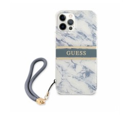 Slika izdelka: GUESS GUHCP12MKMABBL za iPhone 12 / 12 Pro - sivo moder marmor shock silikonski ovitek s sivo modro zapestnico