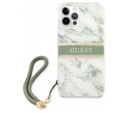 Slika 2 izdelka: GUESS GUHCP12MKMABGN za iPhone 12 / 12 Pro - zelen marmor shock silikonski ovitek z zeleno zapestnico