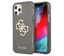 Slika izdelka: GUESS GUHCP12MPCUGL4GBK Big Logo silikonski ovitek za iPhone 12 / 12 Pro - z zlatimi bleščicami