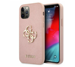 Slika izdelka: GUESS GUHCP12MSA4GGPI silikonski ovitek za iPhone 12 / 12 Pro - roza z logom