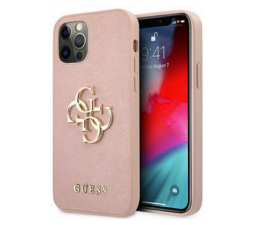 Slika 2 izdelka: GUESS GUHCP12MSA4GGPI silikonski ovitek za iPhone 12 / 12 Pro - roza z logom