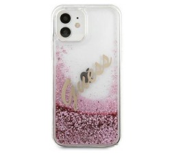 Slika 2 izdelka: GUESS GUHCP12SGLVSPI silikonski ovitek za iPhone 12 Mini - prozoren z roza bleščicami
