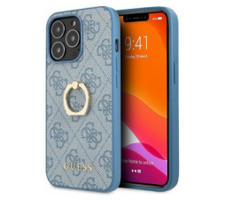 Slika 2 izdelka: GUESS GUHCP13L4GMRBL silikonski ovitek za iPhone 13 Pro RING - moder z zlatimi držalom