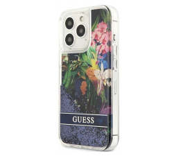 Slika izdelka: GUESS GUHCP13LLFLSB silikonski ovitek za iPhone 13 Pro - rožice z modrimi bleščicami