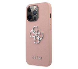 Slika izdelka: GUESS GUHCP13LSA4GSPI silikonski ovitek za iPhone 13 Pro - roza z logom