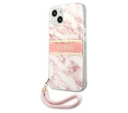 Slika 2 izdelka: GUESS GUHCP13MKMABPI za iPhone 13 6.1 - roza marmor shock silikonski ovitek z zapestnico
