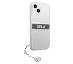 Slika izdelka: GUESS GUHCP13SKB4GGR za iPhone 13 Mini - prozoren silikonski ovitek s srebrnim obeskom