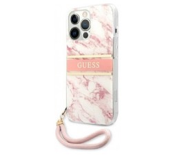 Slika 2 izdelka: GUESS GUHCP13XKMABPI za iPhone 13 Pro Max - roza marmor shock silikonski ovitek s perla zapestnico