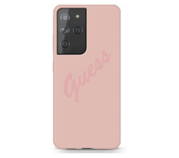 Slika 2 izdelka: GUESS GUHCS21LLSVSPI Big Logo silikonski ovitek za Samsung Galaxy S21 Ultra G998 - roza z napisom