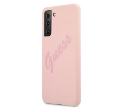 Slika izdelka: GUESS GUHCS21MLSVSPI Big Logo silikonski ovitek za Samsung Galaxy S21 Plus G996 - roza z napisom