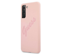 Slika 2 izdelka: GUESS GUHCS21MLSVSPI Big Logo silikonski ovitek za Samsung Galaxy S21 Plus G996 - roza z napisom