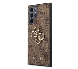 Slika izdelka: GUESS GUHCS22L4GMGBR silikonski ovitek za Samsung Galaxy S22 Ultra 5G - rjav z zlatim logom