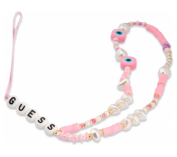 Slika 2 izdelka: GUESS GUSTBOHP zapestnica / obesek za telefon - Beads Shell roza