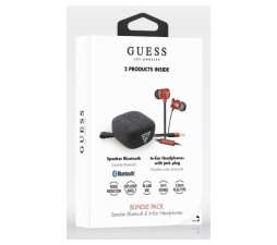 Slika izdelka: Guess žične slušalke črno rdeče in bluetooth zvočnik
