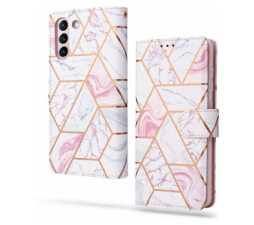 Slika 2 izdelka: Havana preklopna torbica Wallet denarnica Fancy Diary Marmor Samsung Galaxy S21 FE G990 - roza