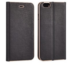 Slika izdelka: Havana Premium preklopna torbica Samsung Galaxy A31 A315 - črna z zlatim robom