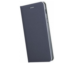 Slika 2 izdelka: Havana Premium preklopna torbica Huawei Y6 2019 - modra s srebrnim robom