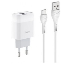 Slika izdelka: HOCO hišni polnilec C73 2,4A 2x USB vtič s polnilnim kablom Type C