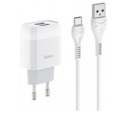 Slika 2 izdelka: HOCO hišni polnilec C73 2,4A 2x USB vtič s polnilnim kablom Type C