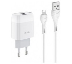 Slika 2 izdelka: HOCO hišni polnilec C73 2,4A 2x USB vtič s polnilnim kablom Lightning (iPhone 12)