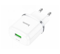 Slika izdelka: HOCO pametni hišni polnilec adapter N3 18W z 3.0 QC USB vtičem bel