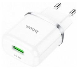 Slika 2 izdelka: HOCO pametni hišni polnilec adapter N3 18W z 3.0 QC USB vtičem bel