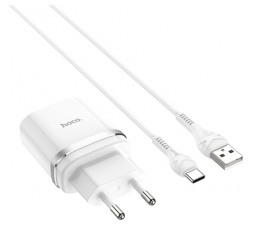 Slika izdelka: HOCO pametni hišni polnilec C12Q 3A z 3.0 QC USB vtičem in s polnilnim kablom Type C